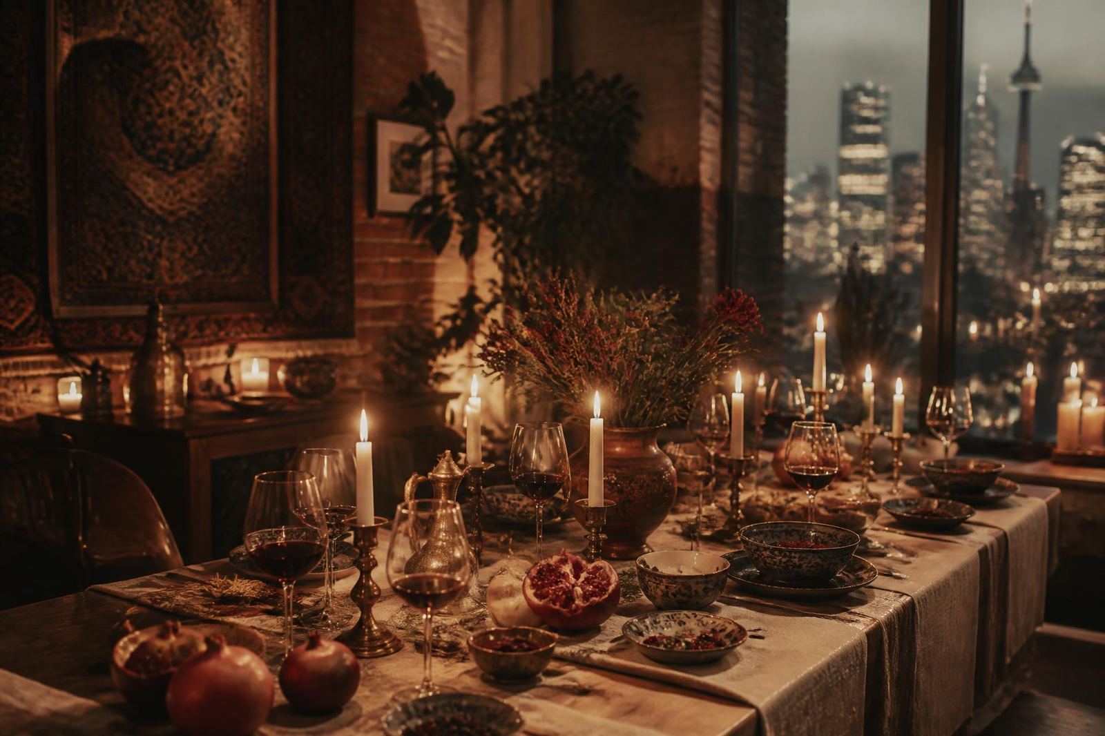 A candlelit Persian dinner gathering in Toronto